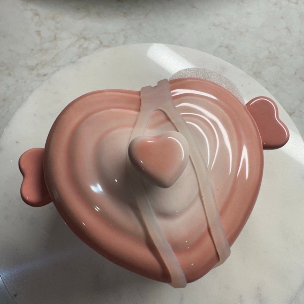 Heart-Shaped Pink Cocotte with Lid